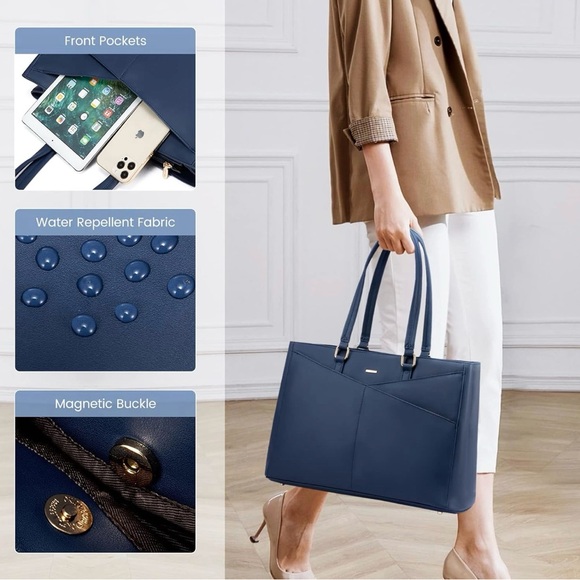 LoveVook Handbags - NWT tote/laptop bag… Navy blue